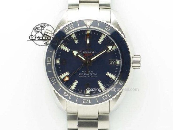 0226 WaterResistant Seamaster 300M SS MK 1:1 Best Edition Blue Dial Blue Ceramic Bezel On SS Bracelet A 8175